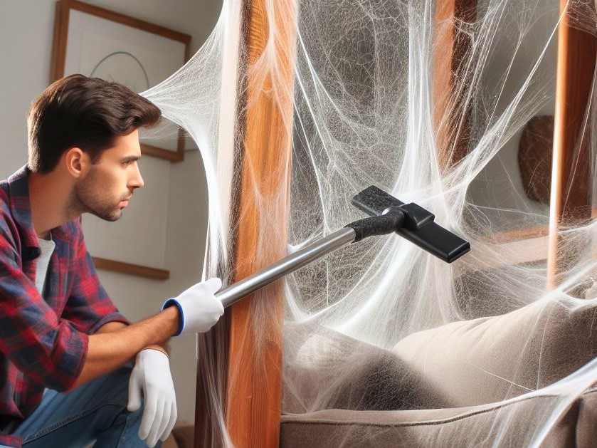 Cobwebs Cleaning with Vacuum Cleaner