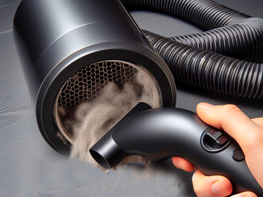 Hair Dryer Cleaning with Vacuum Cleaner